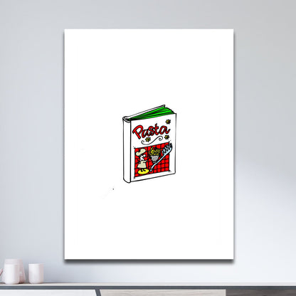 Wes Co Gallery Metal Poster Pasta Cookbook Poster 11" x 17" Home Goods - Coffee White border only Metal Art Print