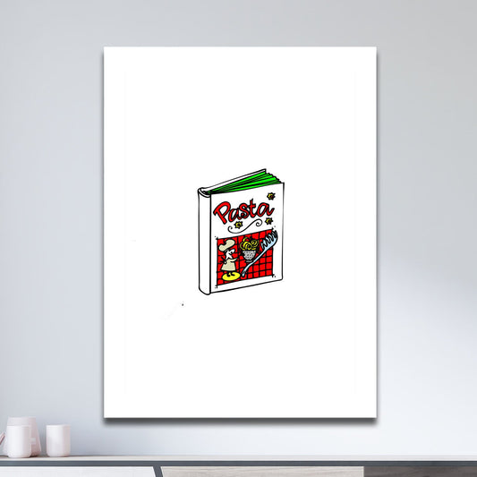 Wes Co Gallery Metal Poster Pasta Cookbook Poster 11" x 17" Home Goods - Coffee White border only Metal Art Print