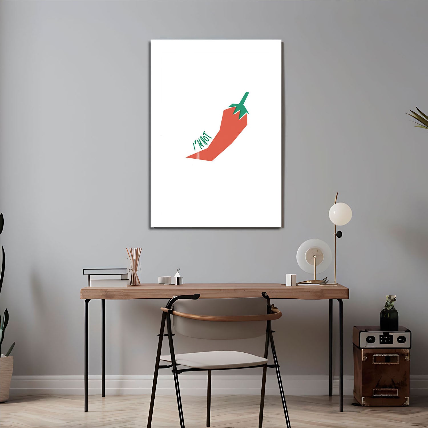 Wes Co Gallery Metal Poster Spicy Vibes I'm Hot 24" x 36" Home Goods - Coffee White border only Metal Art Print