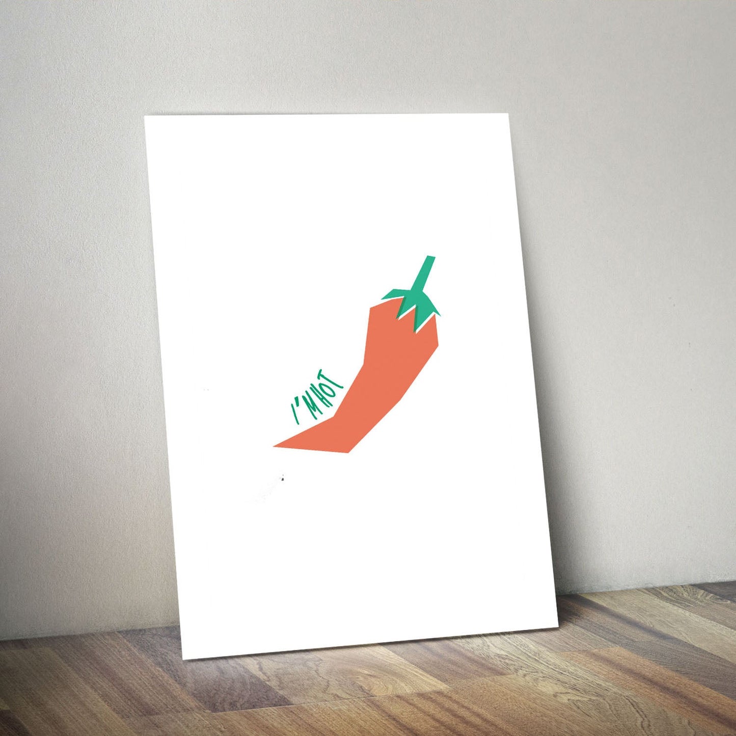 Wes Co Gallery Metal Poster Spicy Vibes I'm Hot 11" x 14" Home Goods - Coffee White border only Metal Art Print