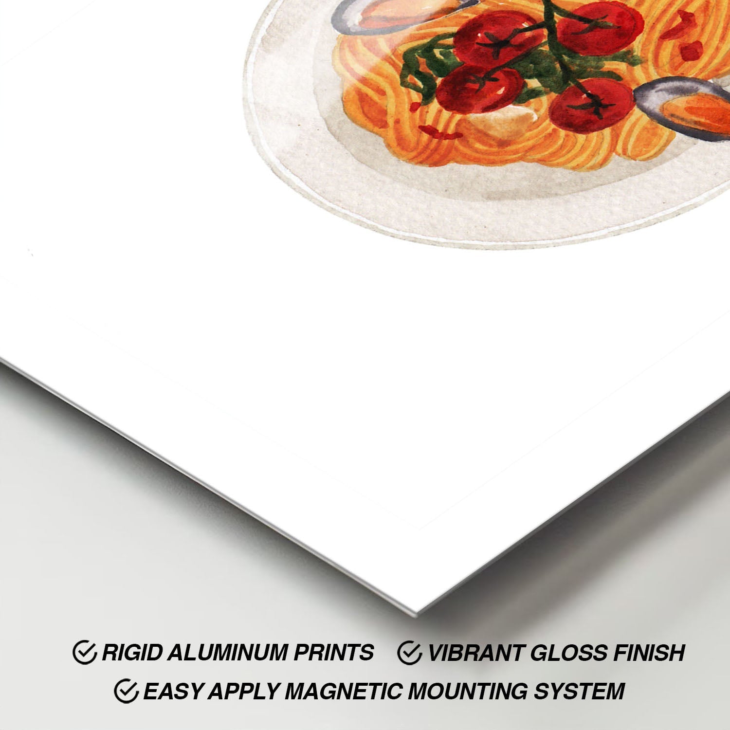 Wes Co Gallery Metal Poster Gourmet Delight Pasta Plate 11" x 17" Home Goods - Coffee White border only Metal Art Print