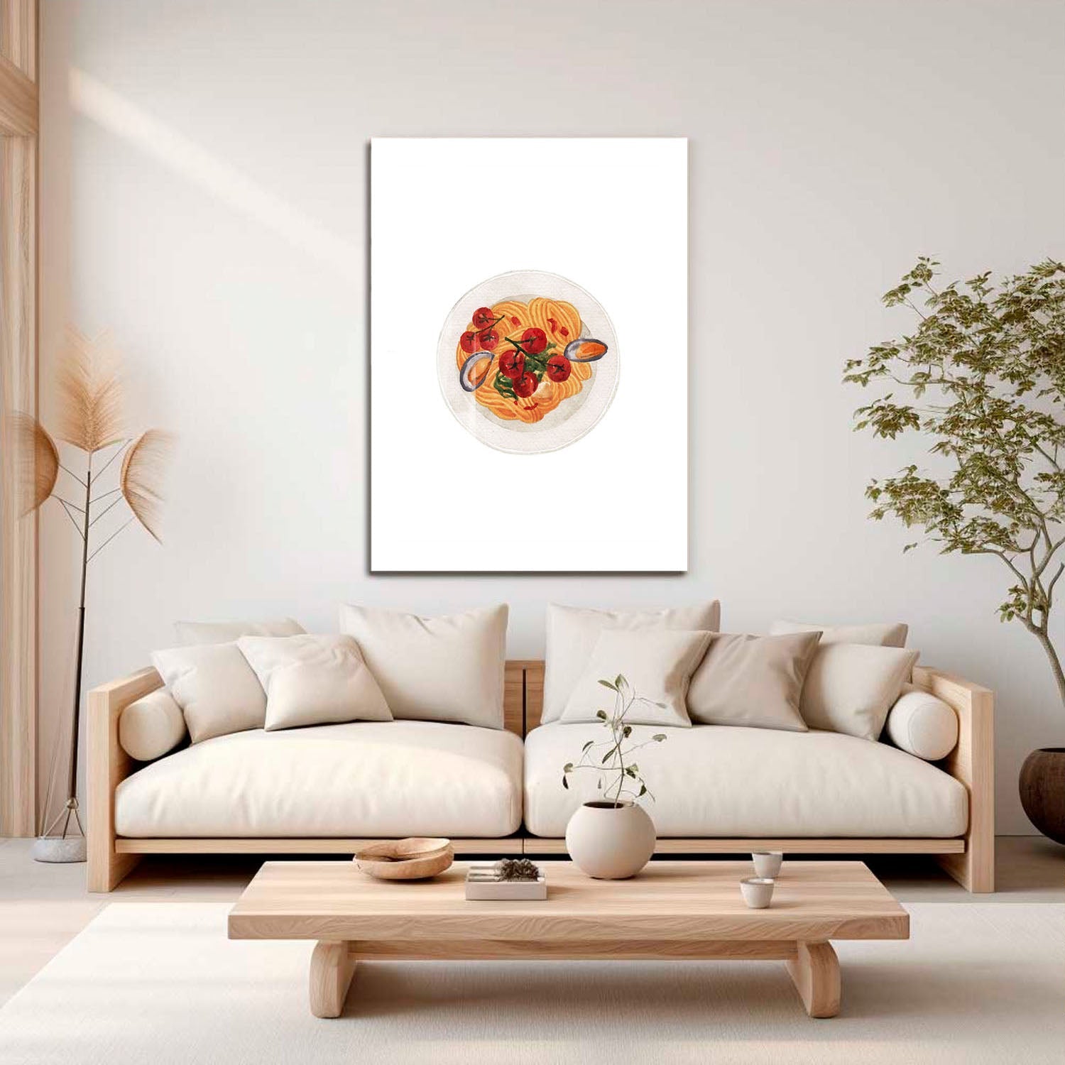 Wes Co Gallery Metal Poster Gourmet Delight Pasta Plate 16" x 24" Home Goods - Coffee White border only Metal Art Print