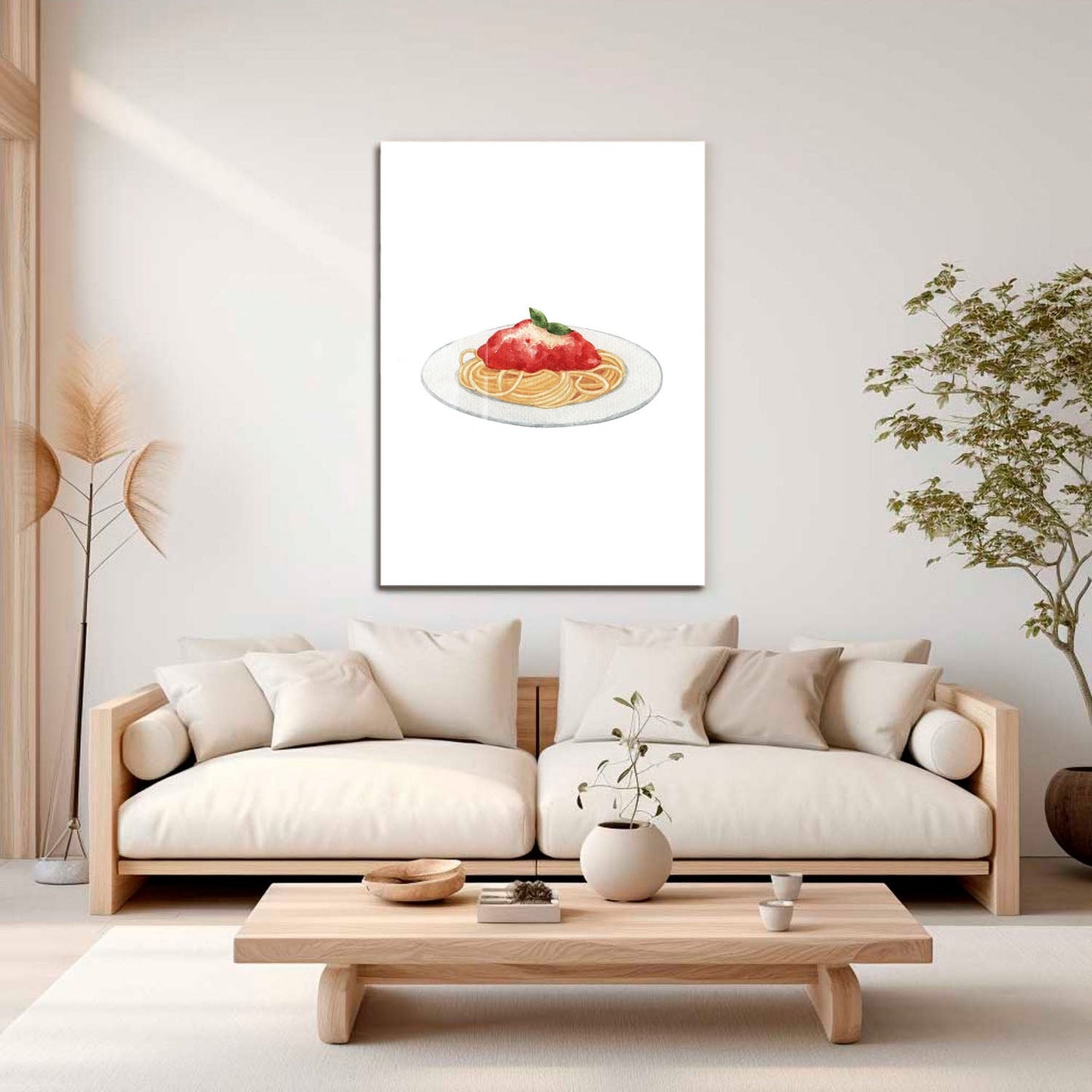 Wes Co Gallery Metal Poster Traditional Spaghetti Marinara 16" x 24" Home Goods - Coffee White border only Metal Art Print