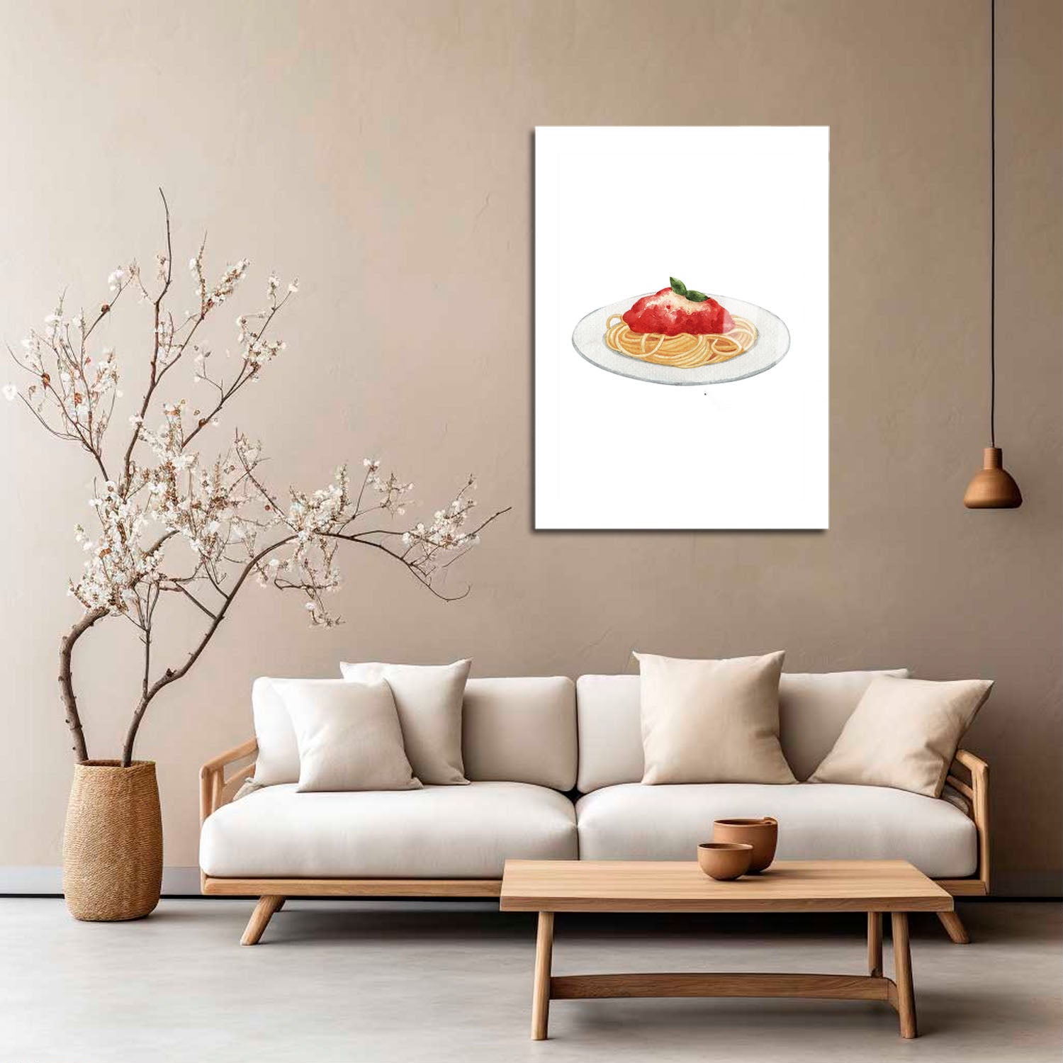 Wes Co Gallery Metal Poster Traditional Spaghetti Marinara 5" x 7" Home Goods - Coffee White border only Metal Art Print