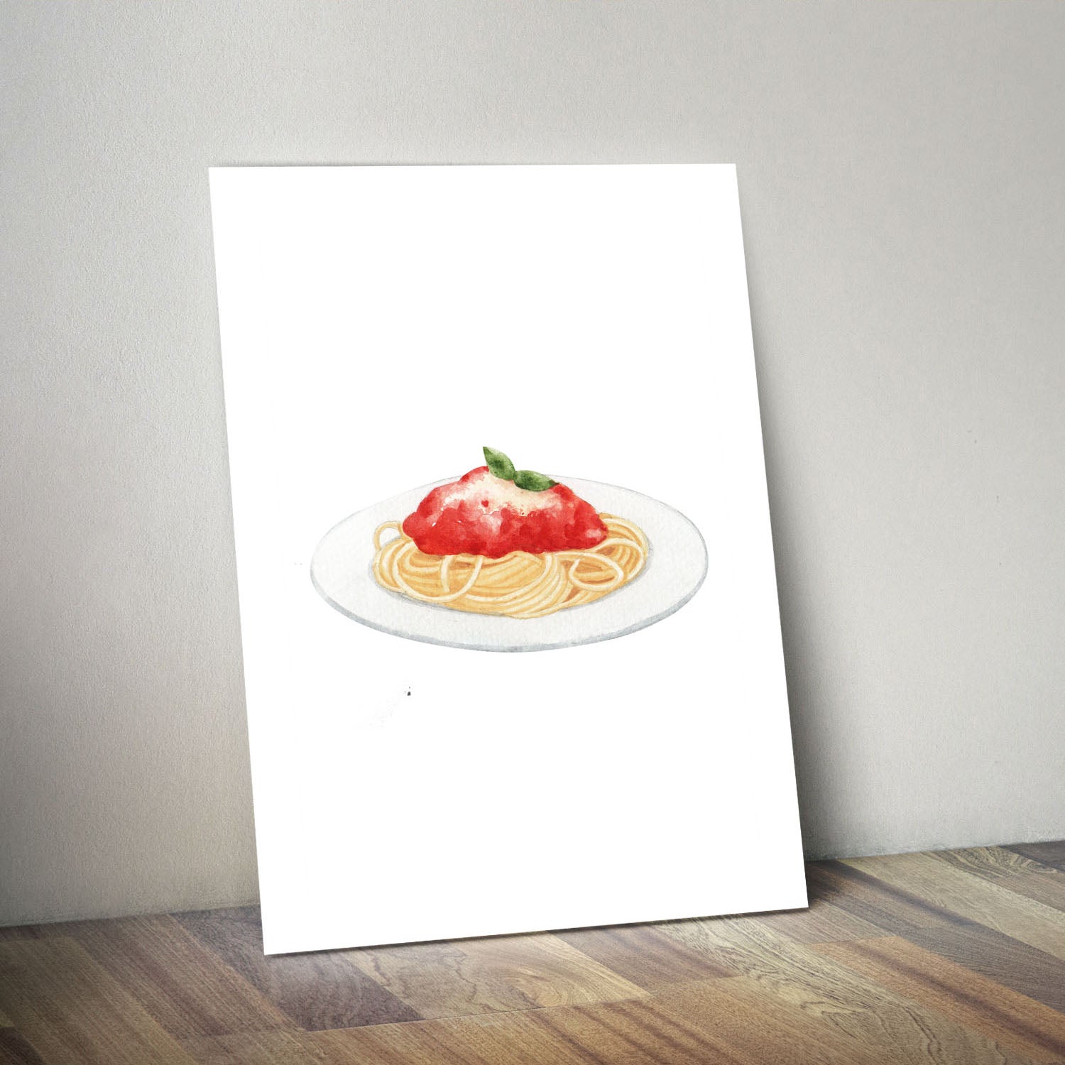 Wes Co Gallery Metal Poster Traditional Spaghetti Marinara 11" x 14" Home Goods - Coffee White border only Metal Art Print