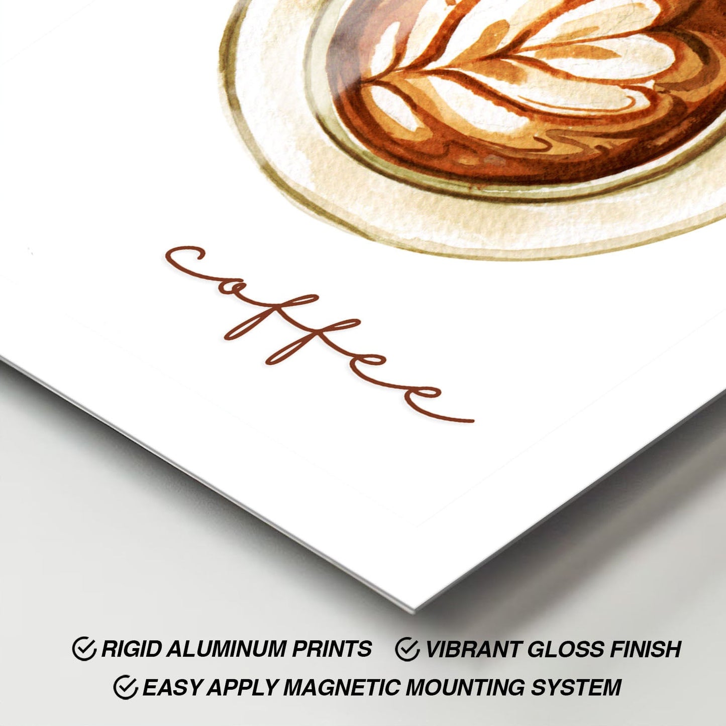 Wes Co Gallery Metal Poster Morning Ritual But First Coffee 11" x 17" Home Goods - Coffee White border only Metal Art Print