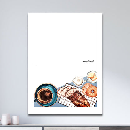 Wes Co Gallery Metal Poster Breakfast Bliss Perfect Morning 11" x 17" Home Goods - Coffee White border only Metal Art Print