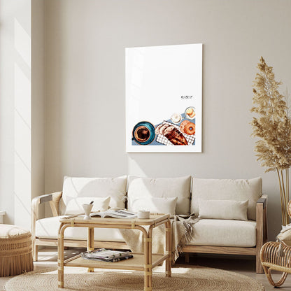 Wes Co Gallery Metal Poster Breakfast Bliss Perfect Morning 5" x 7" Home Goods - Coffee White border only Metal Art Print