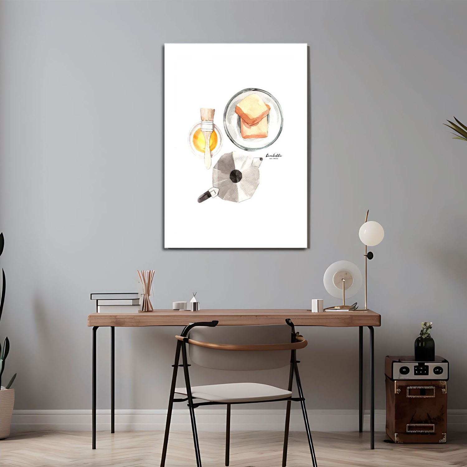 Wes Co Gallery Metal Poster Morning Bliss Coffee and Toast 24" x 36" Home Goods - Coffee White border only Metal Art Print