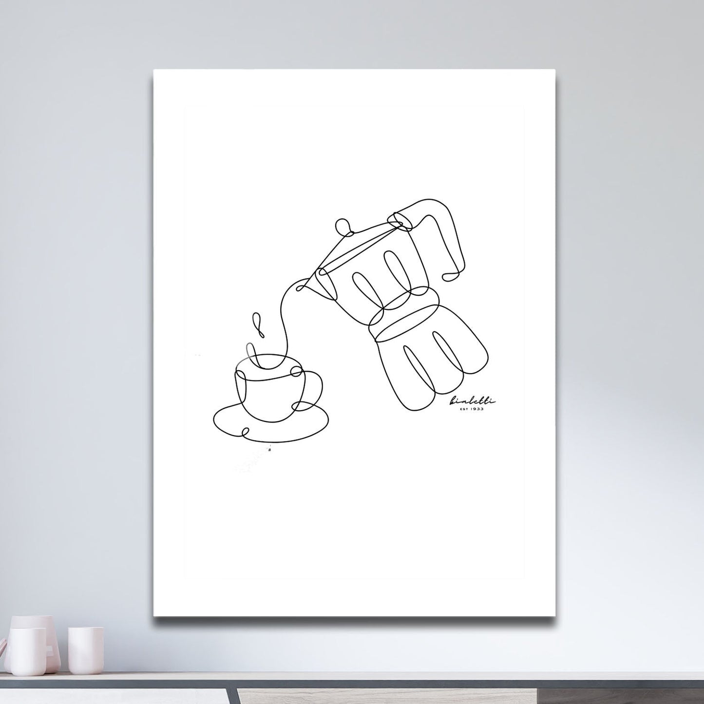 Wes Co Gallery Metal Poster Artful Brew Minimalist Coffee 11" x 17" Home Goods - Coffee White border only Metal Art Print