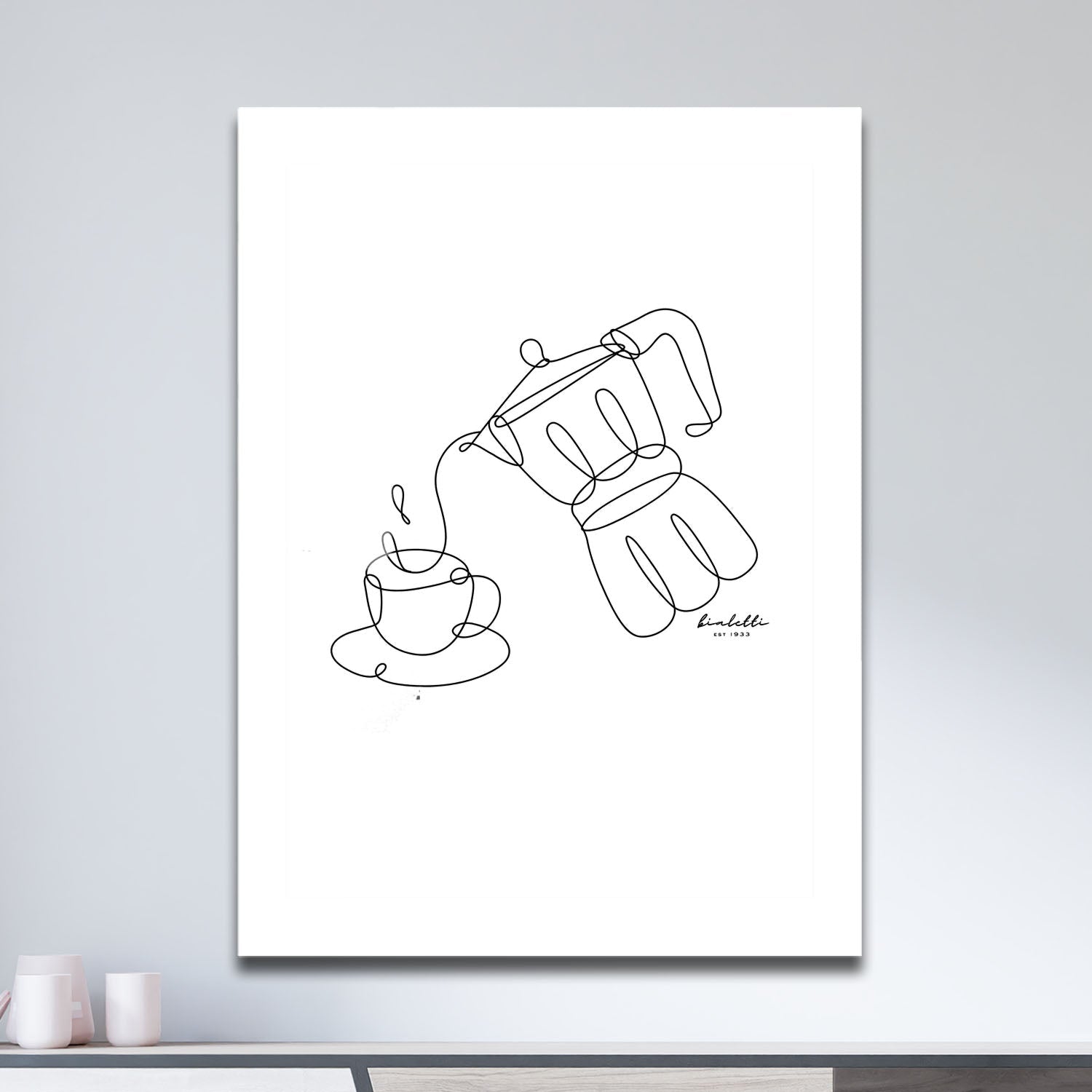 Wes Co Gallery Metal Poster Artful Brew Minimalist Coffee 11" x 17" Home Goods - Coffee White border only Metal Art Print