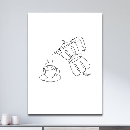 Wes Co Gallery Metal Poster Artful Brew Minimalist Coffee 11" x 17" Home Goods - Coffee White border only Metal Art Print