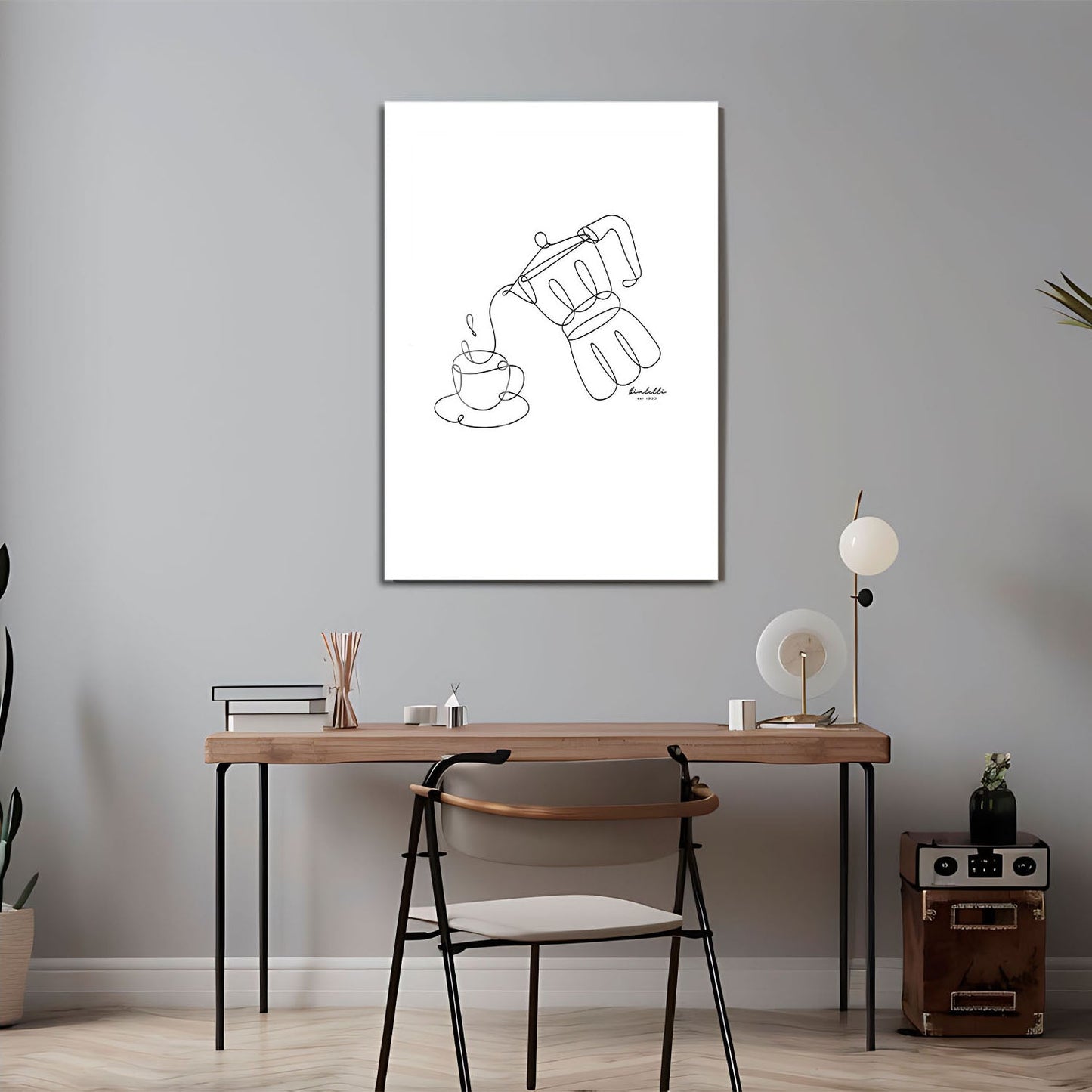 Wes Co Gallery Metal Poster Artful Brew Minimalist Coffee 24" x 36" Home Goods - Coffee White border only Metal Art Print