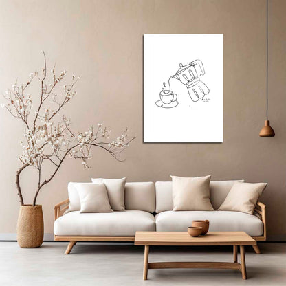 Wes Co Gallery Metal Poster Artful Brew Minimalist Coffee 5" x 7" Home Goods - Coffee White border only Metal Art Print