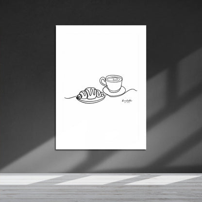 Wes Co Gallery Metal Poster Elegant Espresso A Morning Ritual 16" x 24" Home Goods - Coffee White border only Metal Art Print