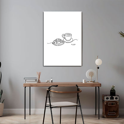 Wes Co Gallery Metal Poster Elegant Espresso A Morning Ritual 24" x 36" Home Goods - Coffee White border only Metal Art Print