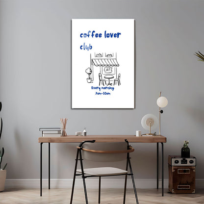 Wes Co Gallery Metal Poster Cozy Cafe Corner 24" x 36" Home Goods - Coffee White border only Metal Art Print