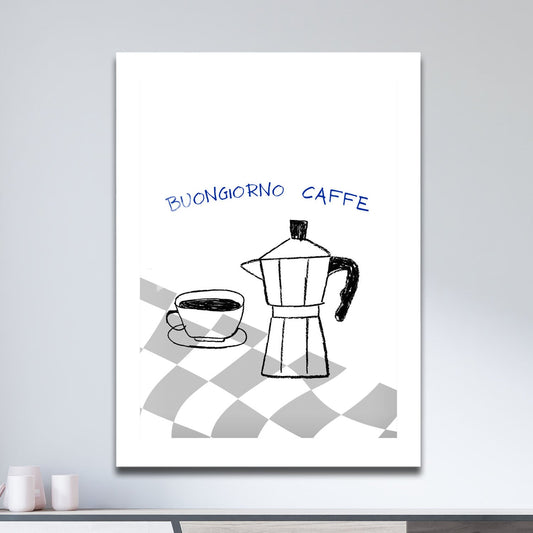 Wes Co Gallery Metal Poster Italian Coffee Charm 11" x 17" Home Goods - Coffee White border only Metal Art Print