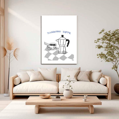 Wes Co Gallery Metal Poster Italian Coffee Charm 16" x 24" Home Goods - Coffee White border only Metal Art Print