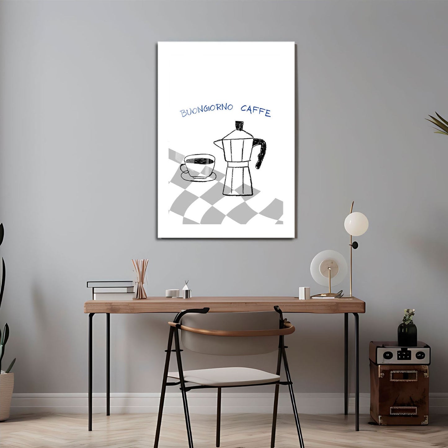 Wes Co Gallery Metal Poster Italian Coffee Charm 24" x 36" Home Goods - Coffee White border only Metal Art Print