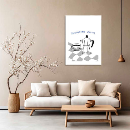 Wes Co Gallery Metal Poster Italian Coffee Charm 5" x 7" Home Goods - Coffee White border only Metal Art Print