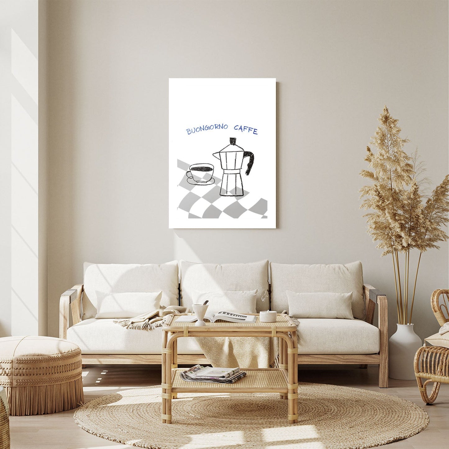 Wes Co Gallery Metal Poster Italian Coffee Charm 11" x 14" Home Goods - Coffee White border only Metal Art Print