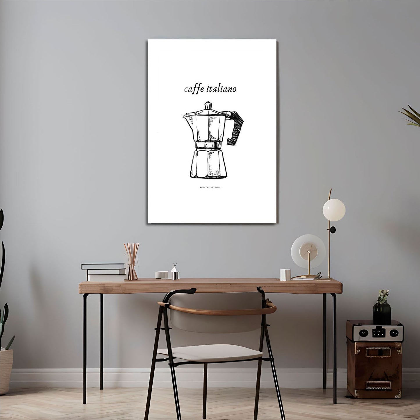 Wes Co Gallery Metal Poster French Breakfast Croissant Please 24" x 36" Home Goods - Coffee White border only Metal Art Print