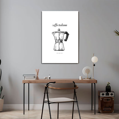 Wes Co Gallery Metal Poster French Breakfast Croissant Please 24" x 36" Home Goods - Coffee White border only Metal Art Print