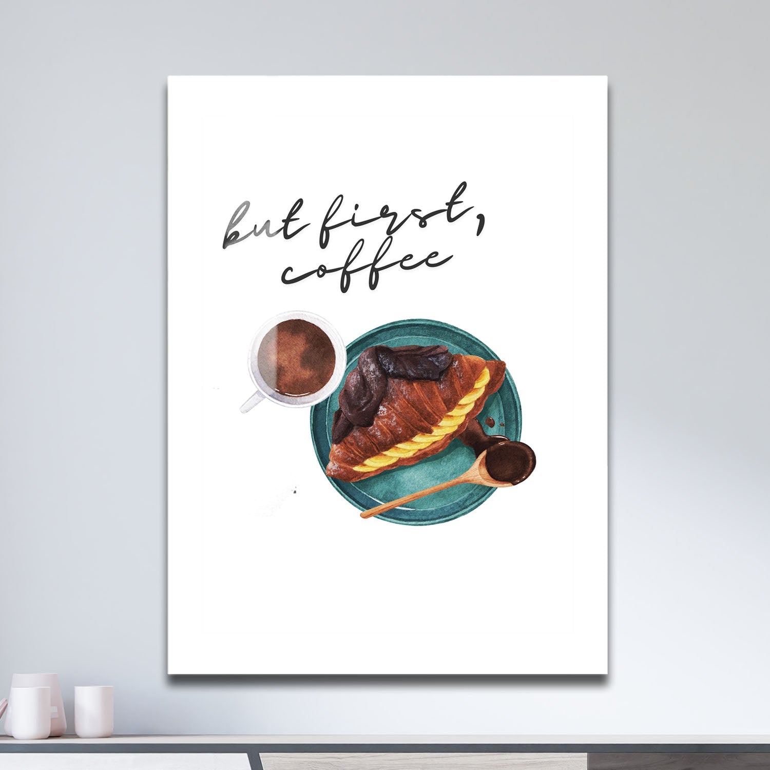 Wes Co Gallery Metal Poster Morning Brew Delight 11" x 17" Home Goods - Coffee White border only Metal Art Print