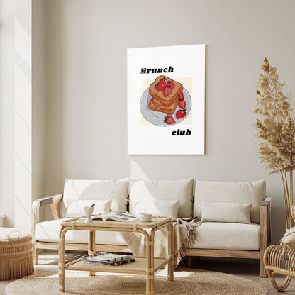 Wes Co Gallery Metal Poster Strawberry Brunch Joy 5" x 7" Home Goods - Coffee White border only Metal Art Print