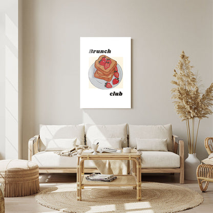 Wes Co Gallery Metal Poster Strawberry Brunch Joy 11" x 14" Home Goods - Coffee White border only Metal Art Print