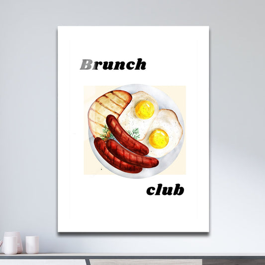 Wes Co Gallery Metal Poster Classic Breakfast Feast 11" x 17" Home Goods - Coffee White border only Metal Art Print