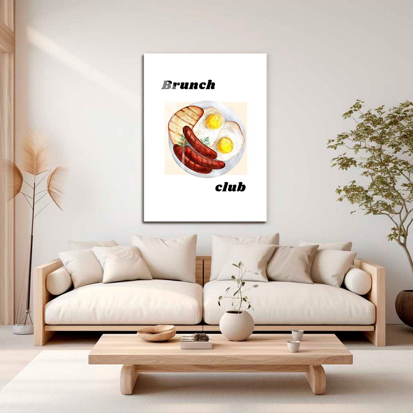 Wes Co Gallery Metal Poster Classic Breakfast Feast 16" x 24" Home Goods - Coffee White border only Metal Art Print