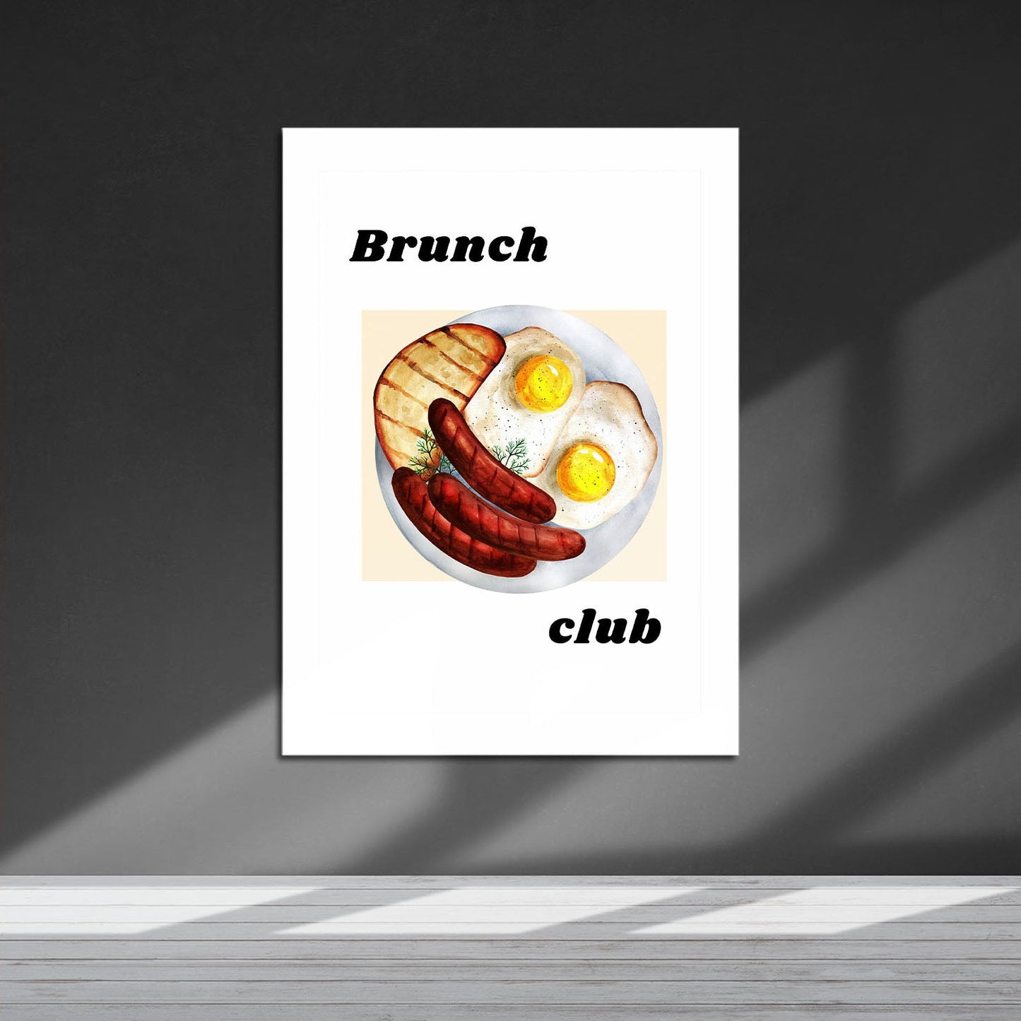 Wes Co Gallery Metal Poster Classic Breakfast Feast 16" x 24" Home Goods - Coffee White border only Metal Art Print