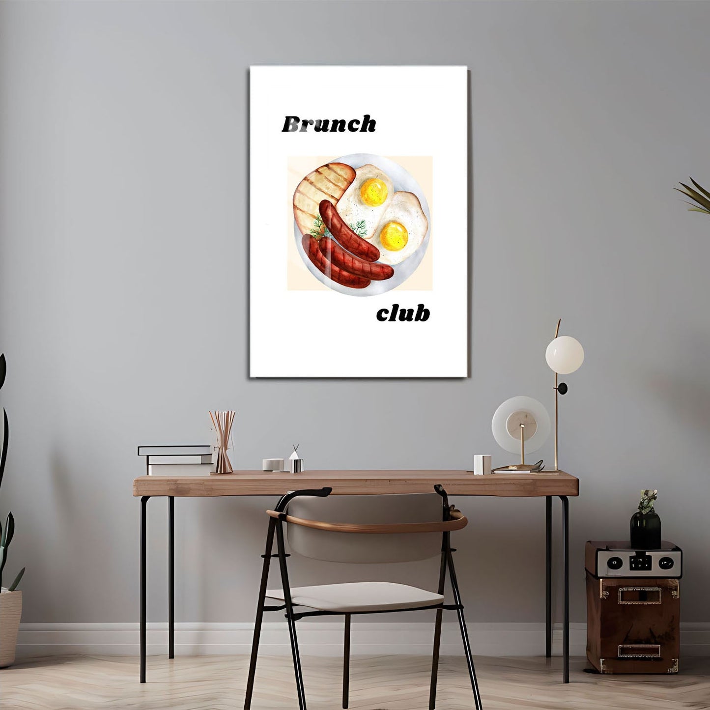 Wes Co Gallery Metal Poster Classic Breakfast Feast 24" x 36" Home Goods - Coffee White border only Metal Art Print