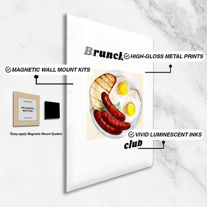 Wes Co Gallery Metal Poster Classic Breakfast Feast 24" x 36" Home Goods - Coffee White border only Metal Art Print