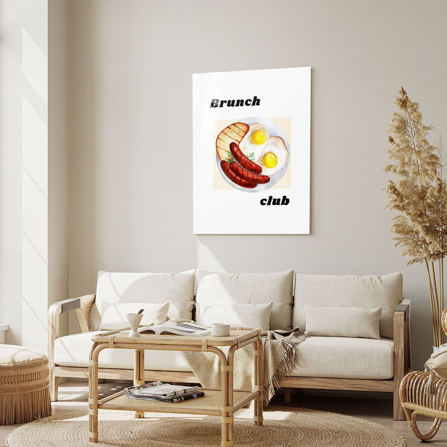 Wes Co Gallery Metal Poster Classic Breakfast Feast 5" x 7" Home Goods - Coffee White border only Metal Art Print