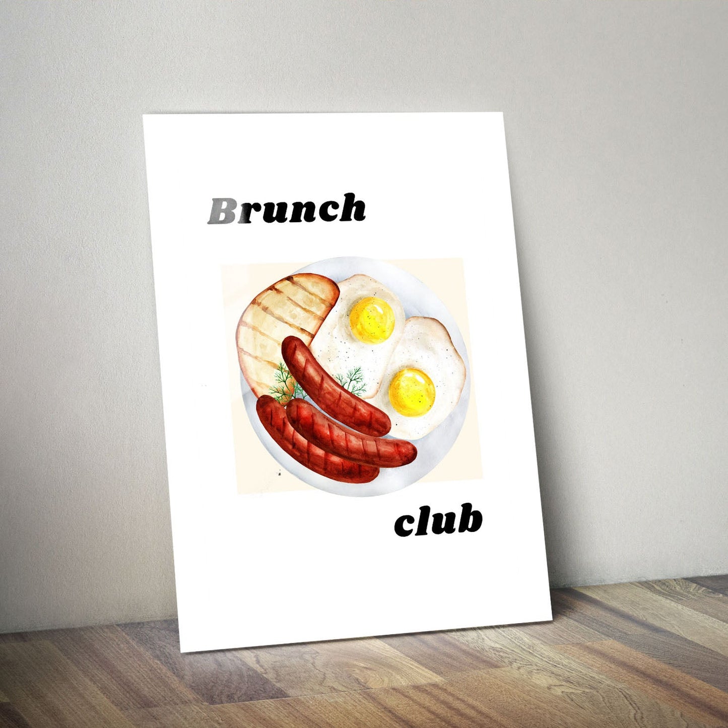 Wes Co Gallery Metal Poster Classic Breakfast Feast 11" x 14" Home Goods - Coffee White border only Metal Art Print