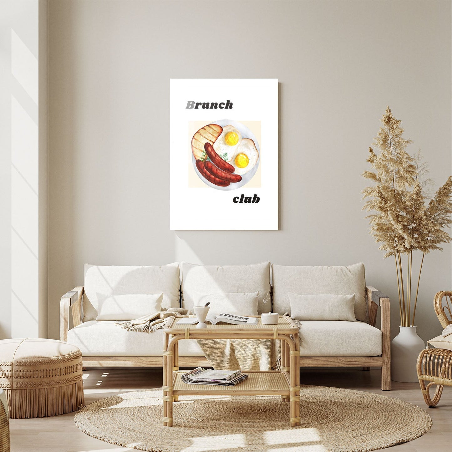 Wes Co Gallery Metal Poster Classic Breakfast Feast 11" x 14" Home Goods - Coffee White border only Metal Art Print