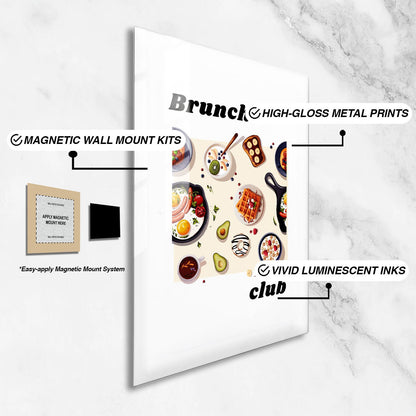 Wes Co Gallery Metal Poster Gourmet Brunch Spread 24" x 36" Home Goods - Coffee White border only Metal Art Print