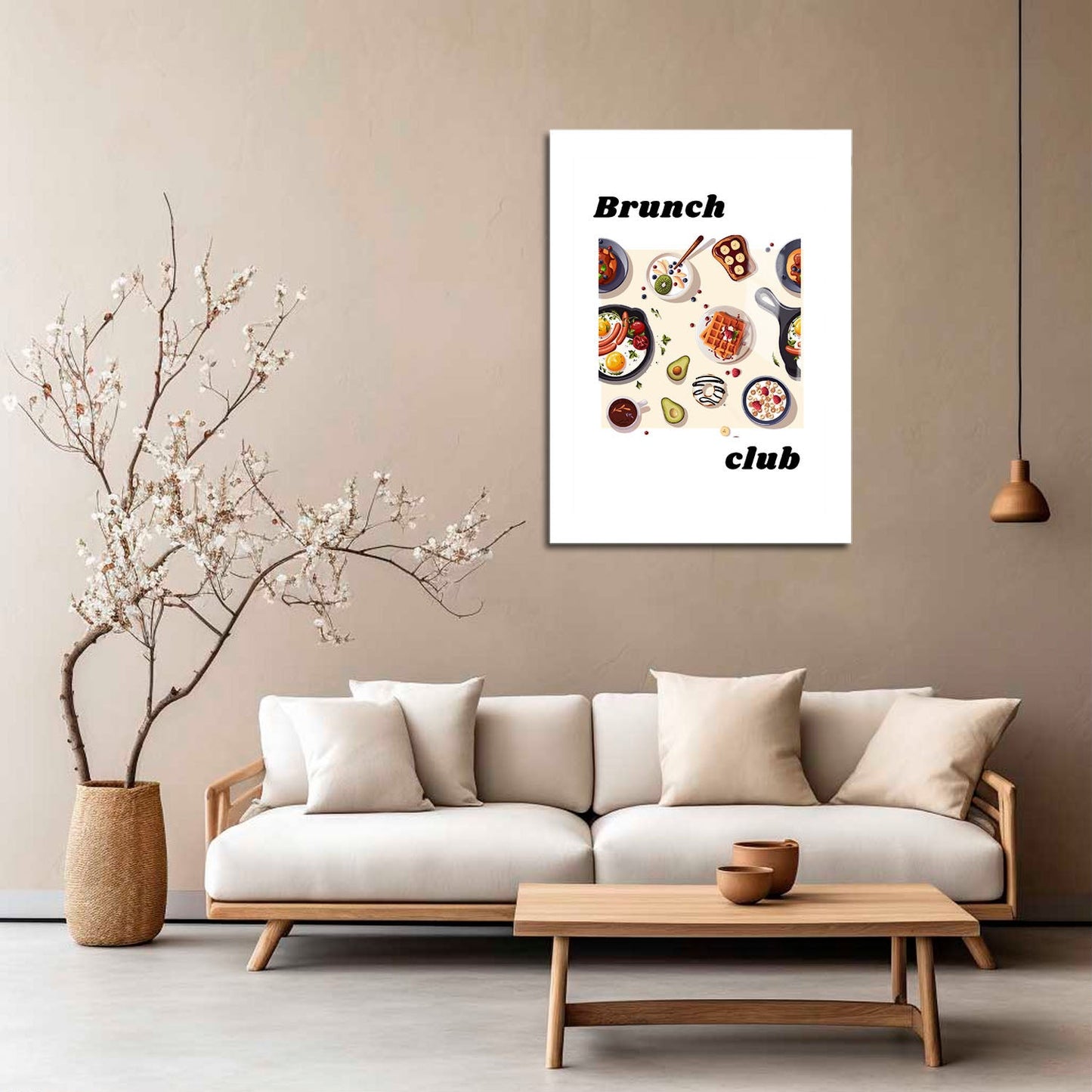 Wes Co Gallery Metal Poster Gourmet Brunch Spread 5" x 7" Home Goods - Coffee White border only Metal Art Print