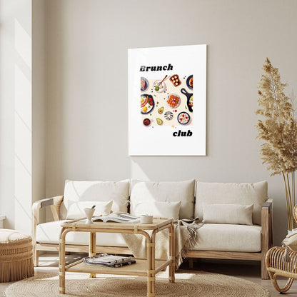 Wes Co Gallery Metal Poster Gourmet Brunch Spread 5" x 7" Home Goods - Coffee White border only Metal Art Print