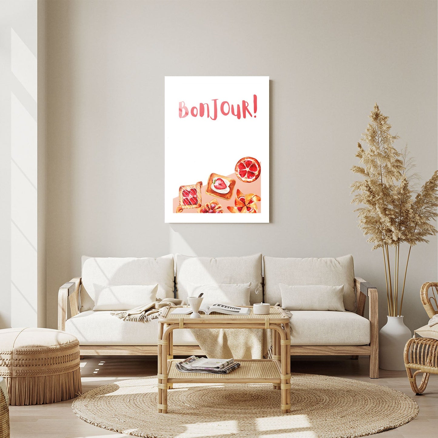 Wes Co Gallery Metal Poster Bonjour Sweet Treats 11" x 14" Home Goods - Coffee White border only Metal Art Print