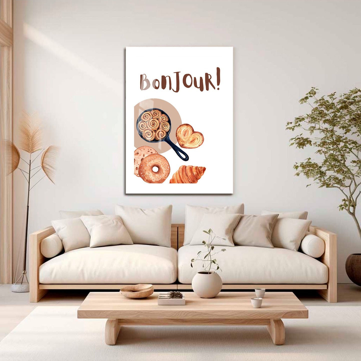 Wes Co Gallery Metal Poster Bonjour Bakery Bliss 16" x 24" Home Goods - Coffee White border only Metal Art Print