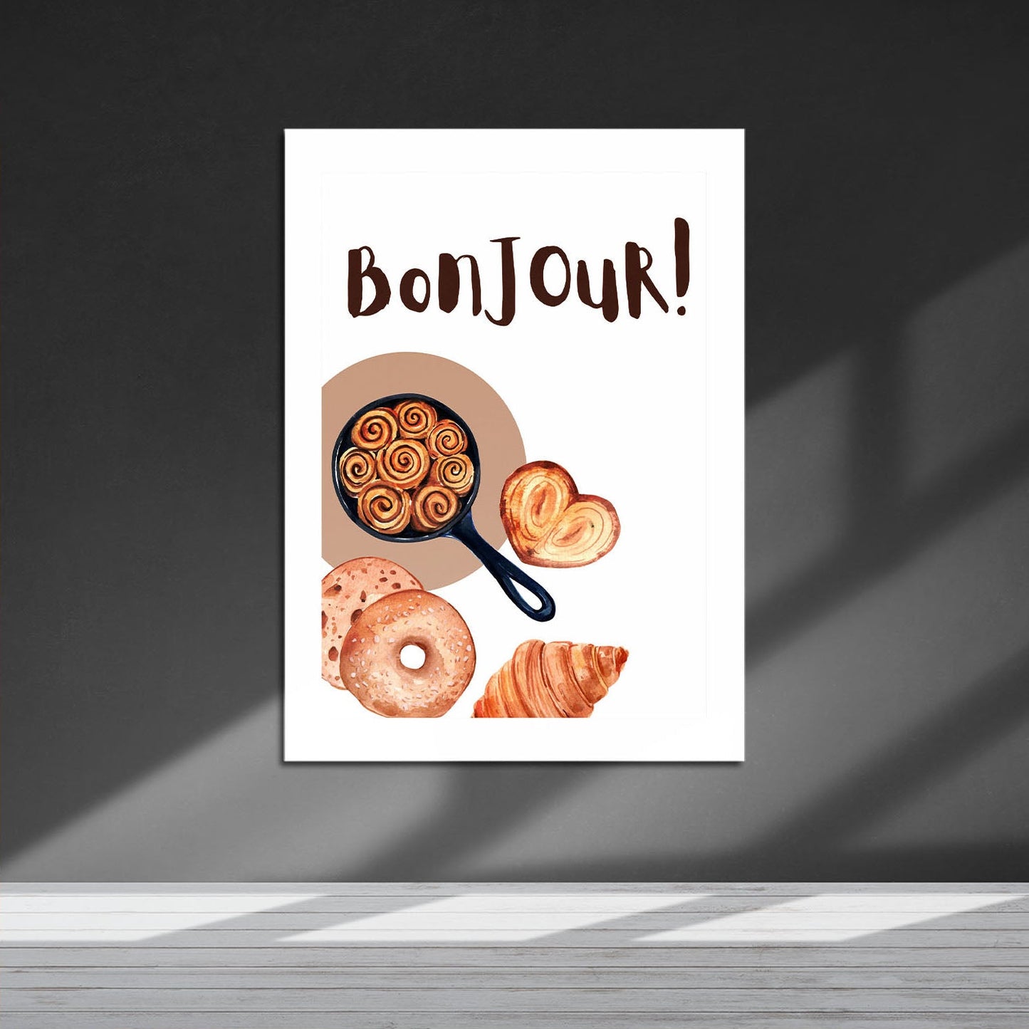 Wes Co Gallery Metal Poster Bonjour Bakery Bliss 16" x 24" Home Goods - Coffee White border only Metal Art Print