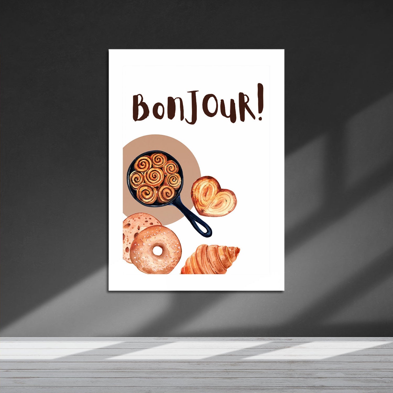 Wes Co Gallery Metal Poster Bonjour Bakery Bliss 16" x 24" Home Goods - Coffee White border only Metal Art Print