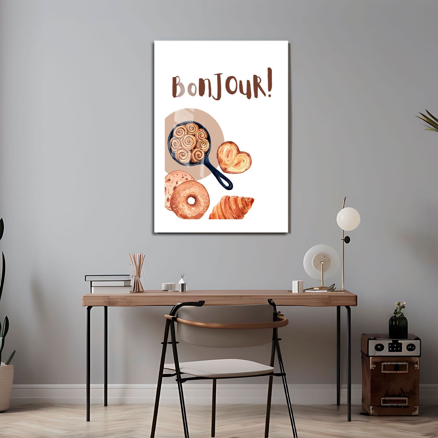 Wes Co Gallery Metal Poster Bonjour Bakery Bliss 24" x 36" Home Goods - Coffee White border only Metal Art Print