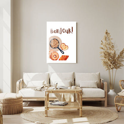 Wes Co Gallery Metal Poster Bonjour Bakery Bliss 11" x 14" Home Goods - Coffee White border only Metal Art Print