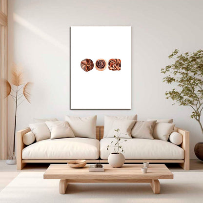 Wes Co Gallery Metal Poster Decadent Pastry Trio 16" x 24" Home Goods - Coffee White border only Metal Art Print