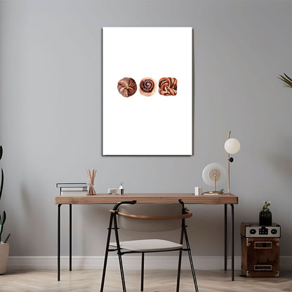 Wes Co Gallery Metal Poster Decadent Pastry Trio 24" x 36" Home Goods - Coffee White border only Metal Art Print